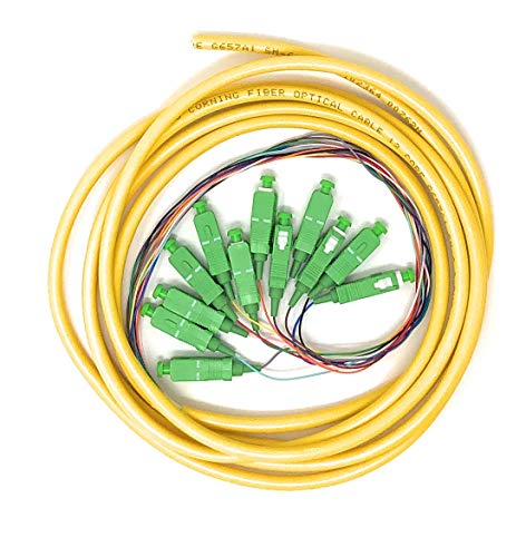 Ultra Spec Cables 12 Strand Singlemode SC-APC Fiber Pigtail 1 Meter for Splice