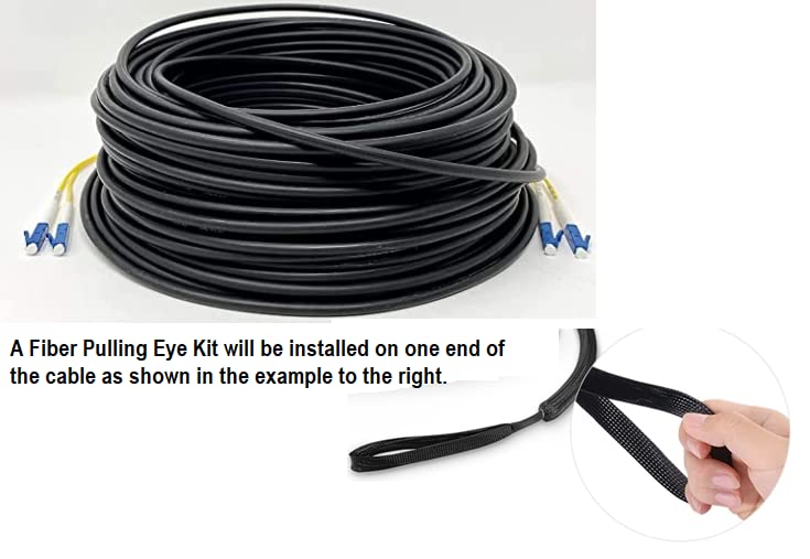 RiteAV - Direct Burial/Outdoor LC-LC 2-Strand Fiber Optic Cable - Singlemode (9/125) with a Pulling Eye Kit Installed on one end - 420 feet