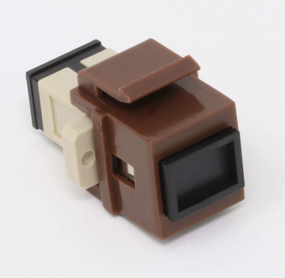 Fiber Optic Keystone Coupler Jack SC Simplex Multimode - Brown