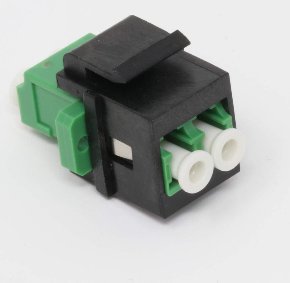 Fiber Optic Keystone Coupler Jack LC Duplex Singlemode APC - Black