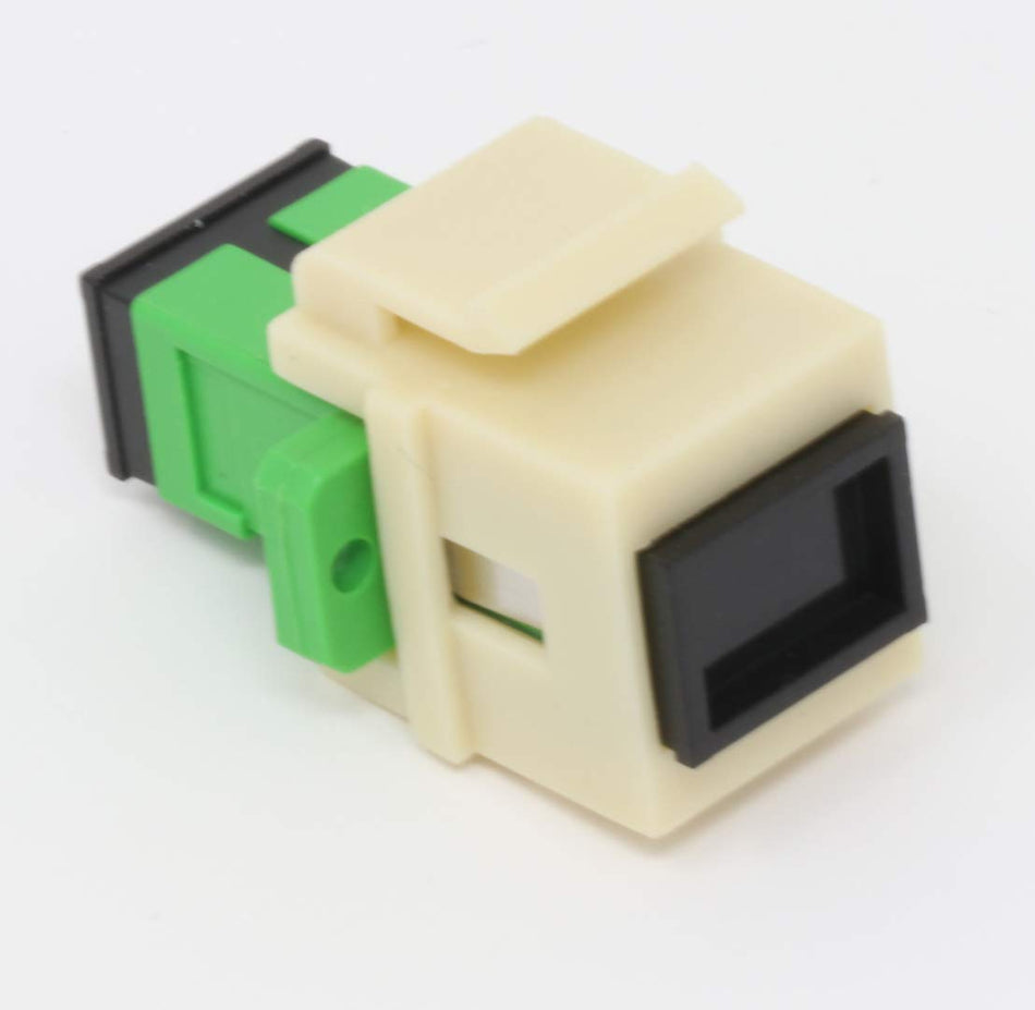 Fiber Optic Keystone Coupler Jack SC Simplex Singlemode APC - Ivory
