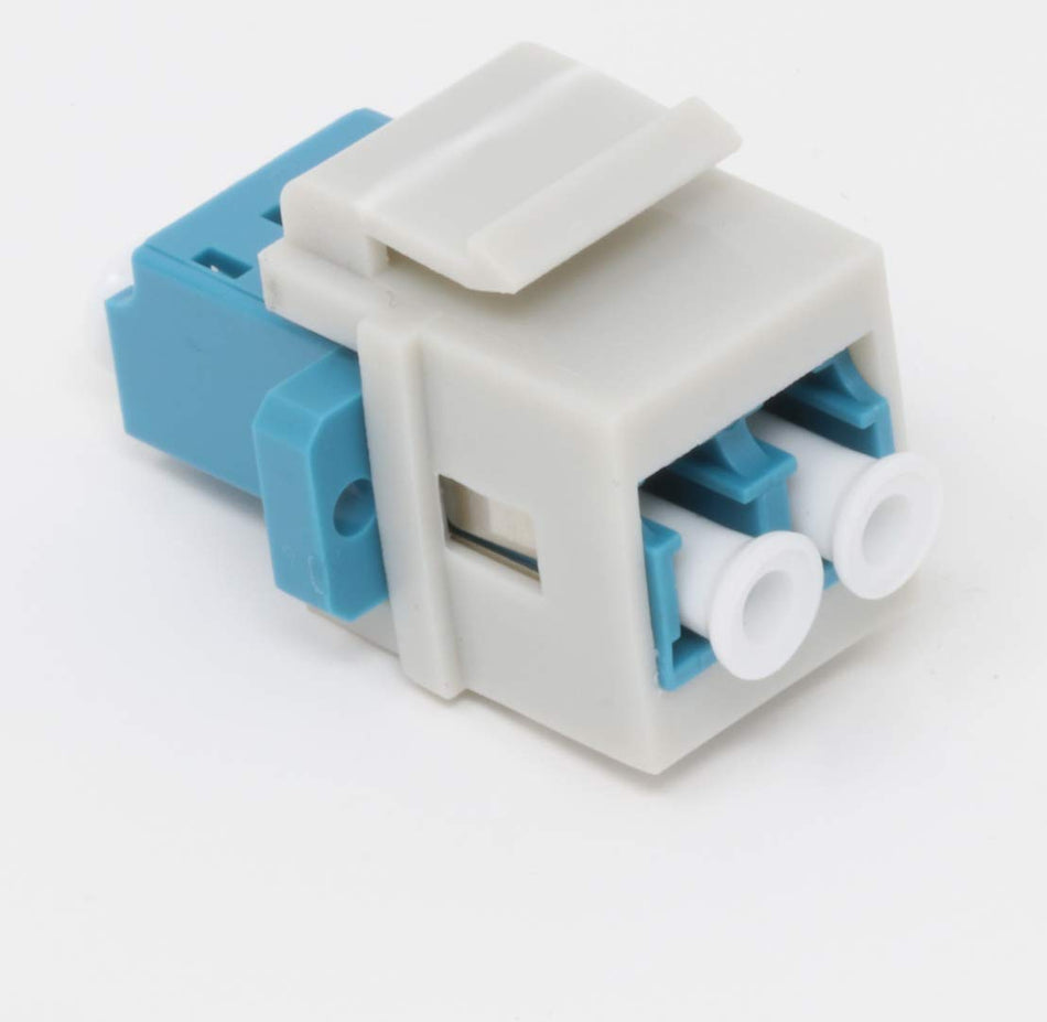 RiteAV Fiber Optic Keystone Coupler Jack LC Duplex Singlemode - Gray