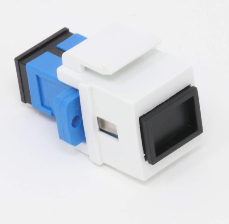 RiteAV Fiber Optic Keystone Coupler Jack SC Simplex Singlemode - White
