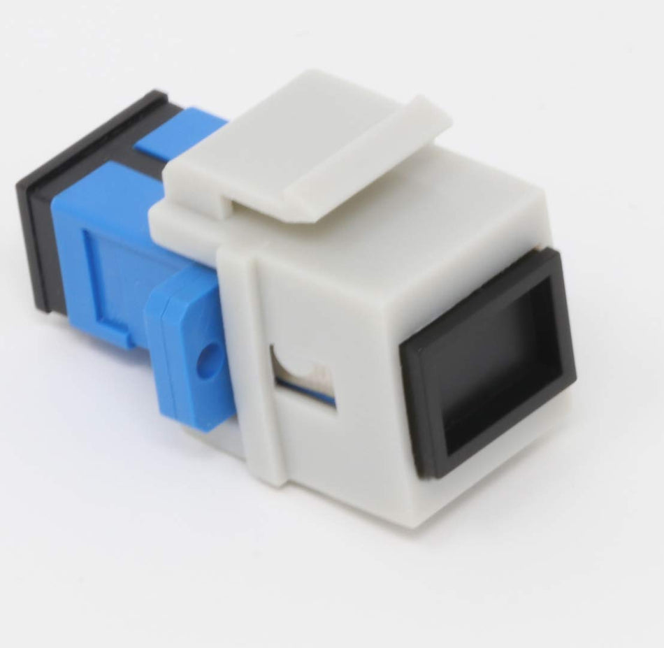 RiteAV Fiber Optic Keystone Coupler Jack SC Simplex Singlemode - Gray