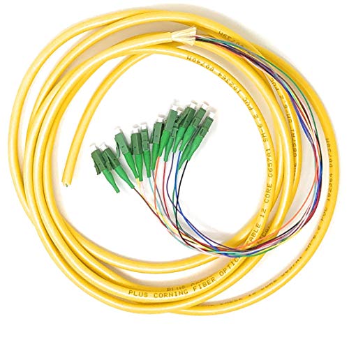 Ultra Spec Cables 12 Strand Singlemode LC-APC Fiber Pigtail 3 Meter for Splice