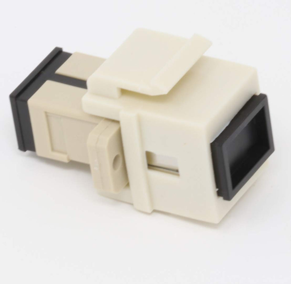 RiteAV Fiber Optic Keystone Coupler Jack SC Simplex Multimode - Light Almond