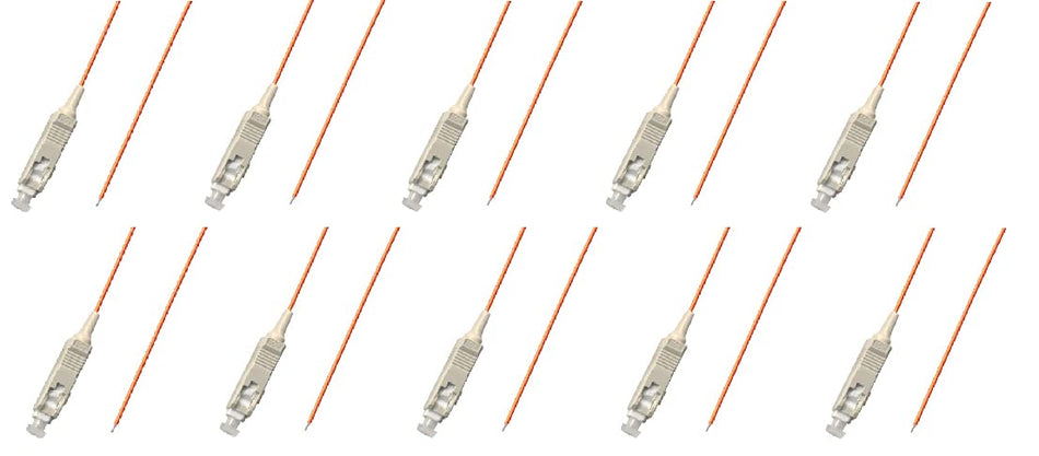 Ultra Spec Cables Fiber Optic Pigtail SC Multimode Simplex 1M (62.5/125) 3.0mm - 10 Pack for Splice