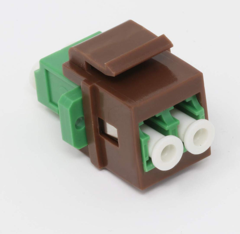RiteAV Fiber Optic Keystone Coupler Jack LC Duplex Singlemode APC - Brown