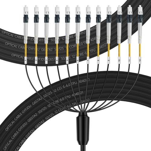 RiteAV - OS2 LC to LC Outdoor Fiber Cable 12 Core, 12 Strands 9/125um, OD-5mm