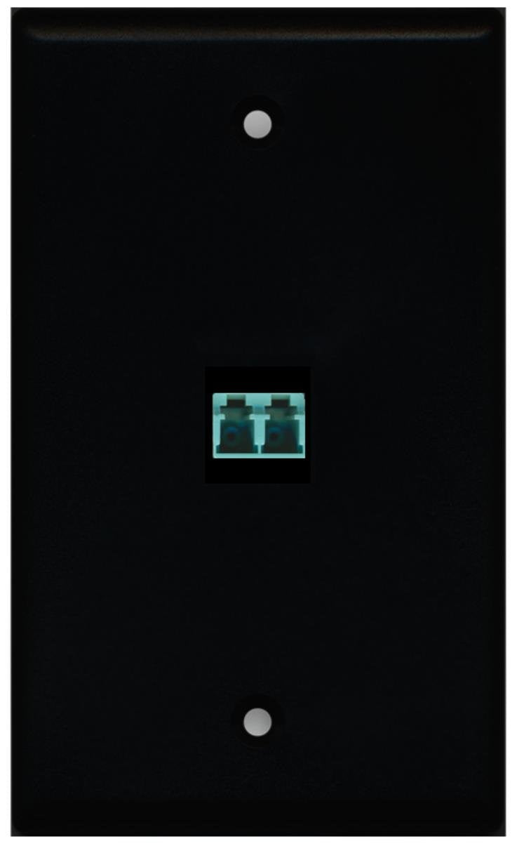 RiteAV - 1 Port LC Fiber 10GB Duplex Wall Plate - Black - Bracket Included