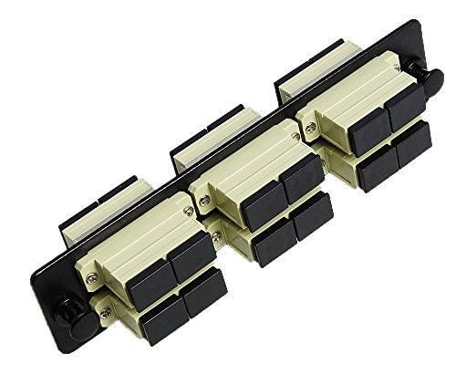 RiteAV LGX Footprint SC Adapter Panel, 6 Ports, Loaded w/6 SC Duplex Multimode Adapters, Black