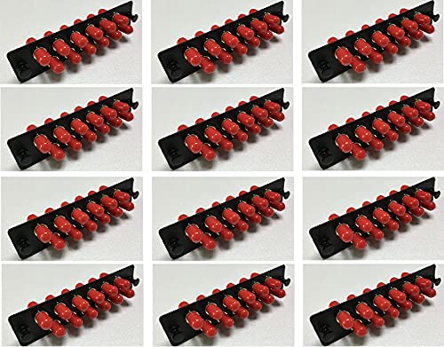 RiteAV LGX Footprint ST Adapter Panel, 12 Ports, Loaded w/12 ST Simplex Multimode Adapters, Black (12 Pack)