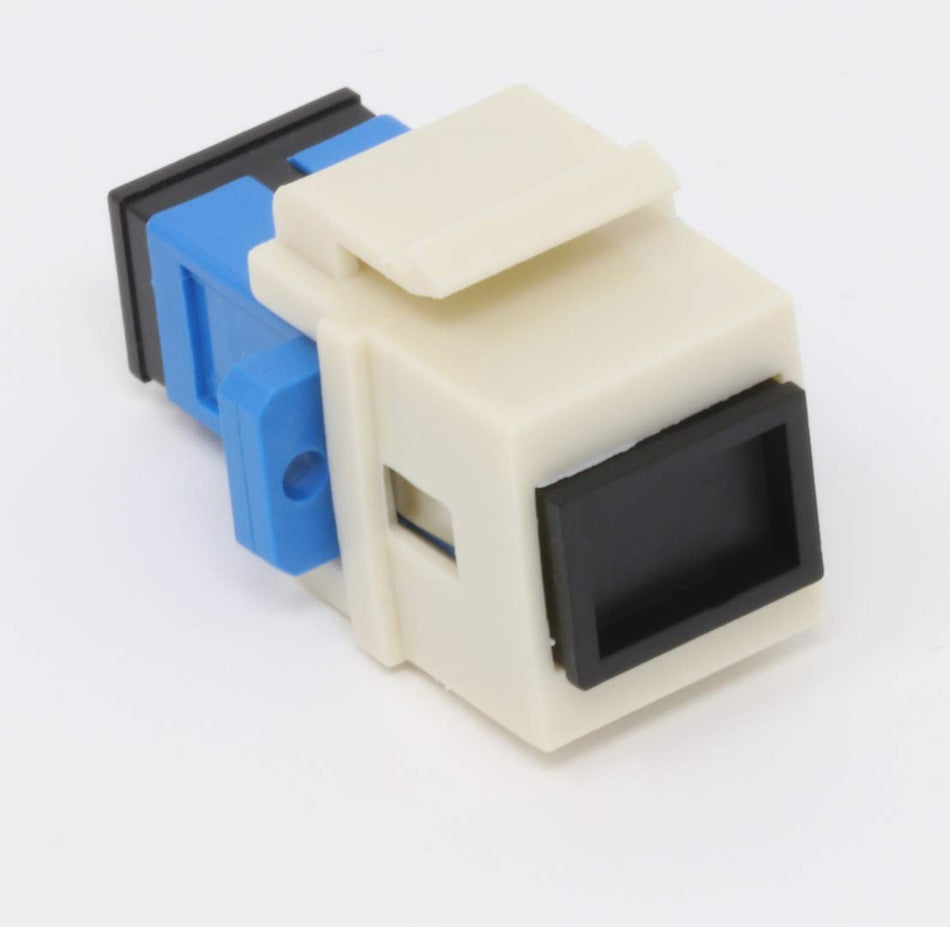 RiteAV Fiber Optic Keystone Coupler Jack SC Simplex Singlemode - Light Almond