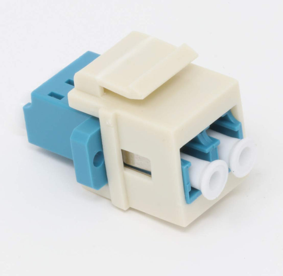 RiteAV Fiber Optic Keystone Coupler Jack LC Duplex Singlemode - Light Almond