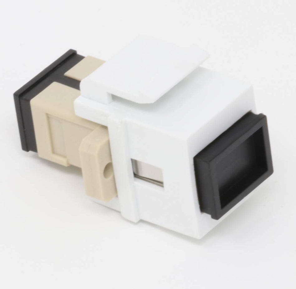 Fiber Optic Keystone Coupler Jack SC Simplex Multimode - White
