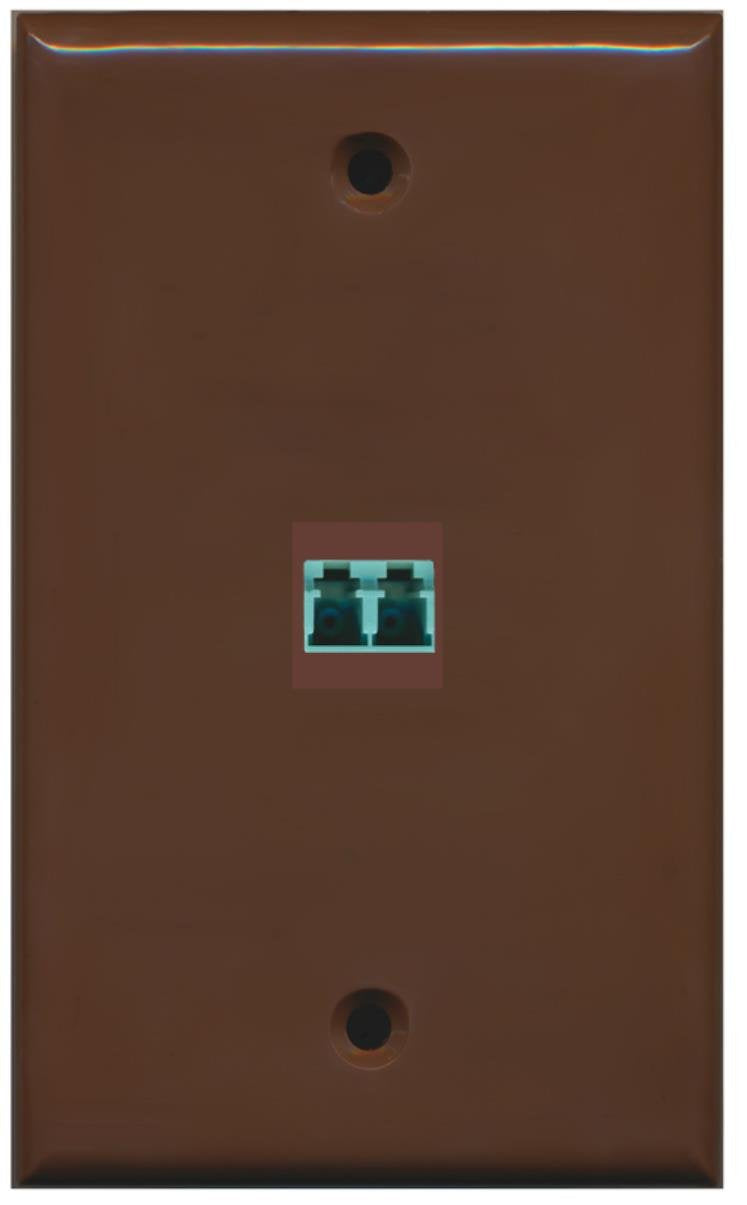 RiteAV - 1 Port LC Fiber 10GB Duplex Wall Plate - Brown - Bracket Included