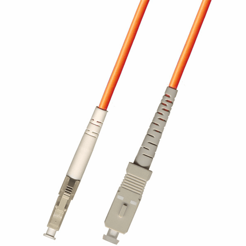 60M LC-SC Simplex Multimode Fiber Optic Cable 62.5/125 Plenum