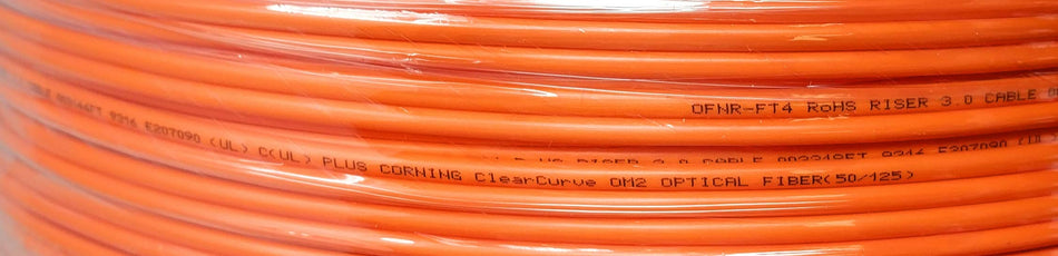 1000 FT (1000FT) Bulk Fiber Optic Cable Zip Cord (2 Strands) Multimode OM2 50/125 Duplex (ON Spool) 3.0mm