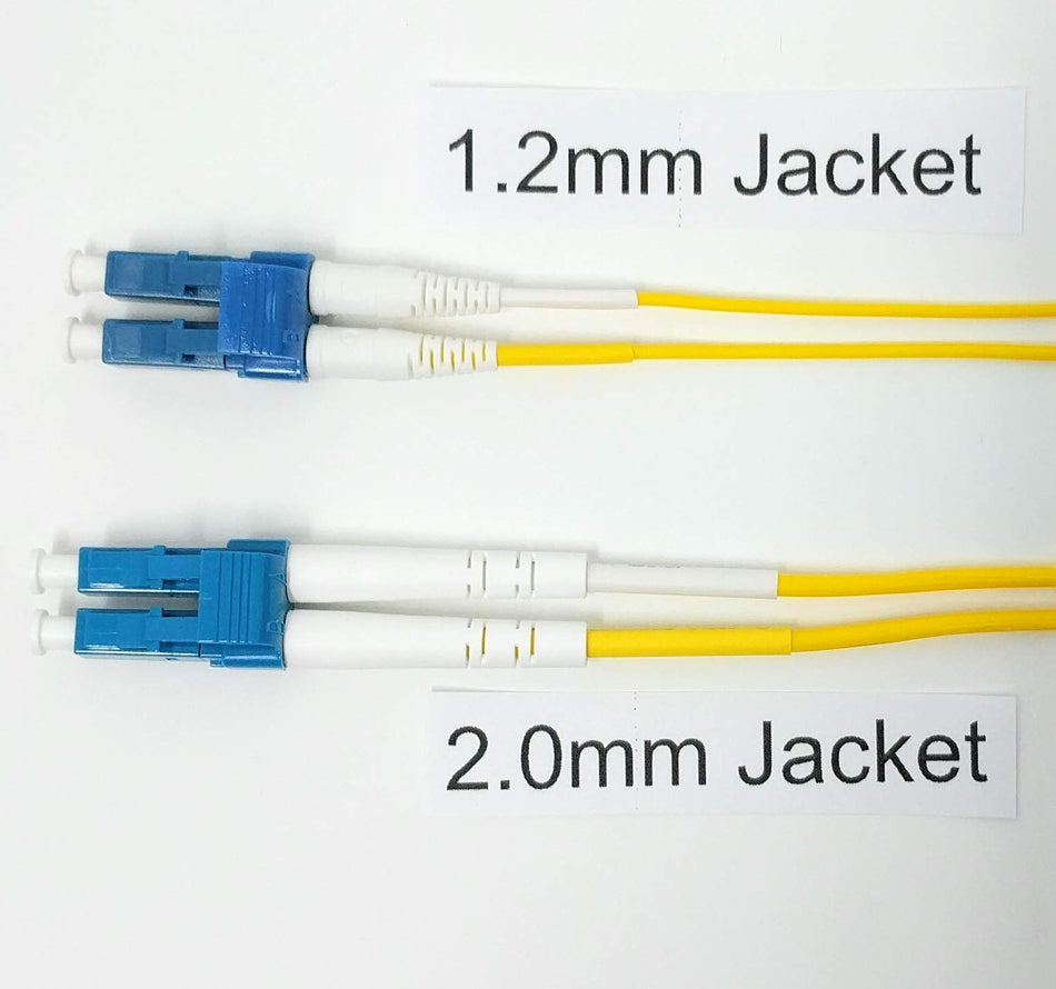 20 Meter Singlemode Duplex 1.2mm Ultra High Density Fiber Optic Cable (9/125) - LC to LC - Yellow