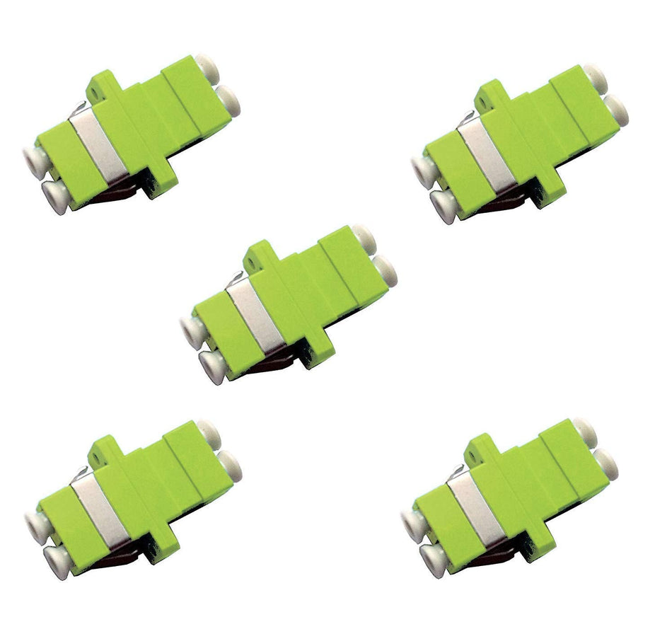 Fiber Optic Cable Adapter/Coupler LC-LC Duplex Lime Green OM5-5 Pack