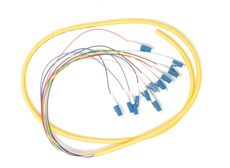 Ultra Spec Cables 12 Strand Singlemode LC-UPC Fiber Pigtail 3 Meter for Splice