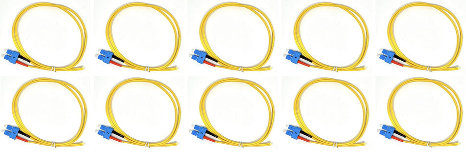 Ultra Spec Cables Fiber Optic Pigtail SC Singlemode Duplex 1M (9/125) 3.0mm (10 Pack) for Splice