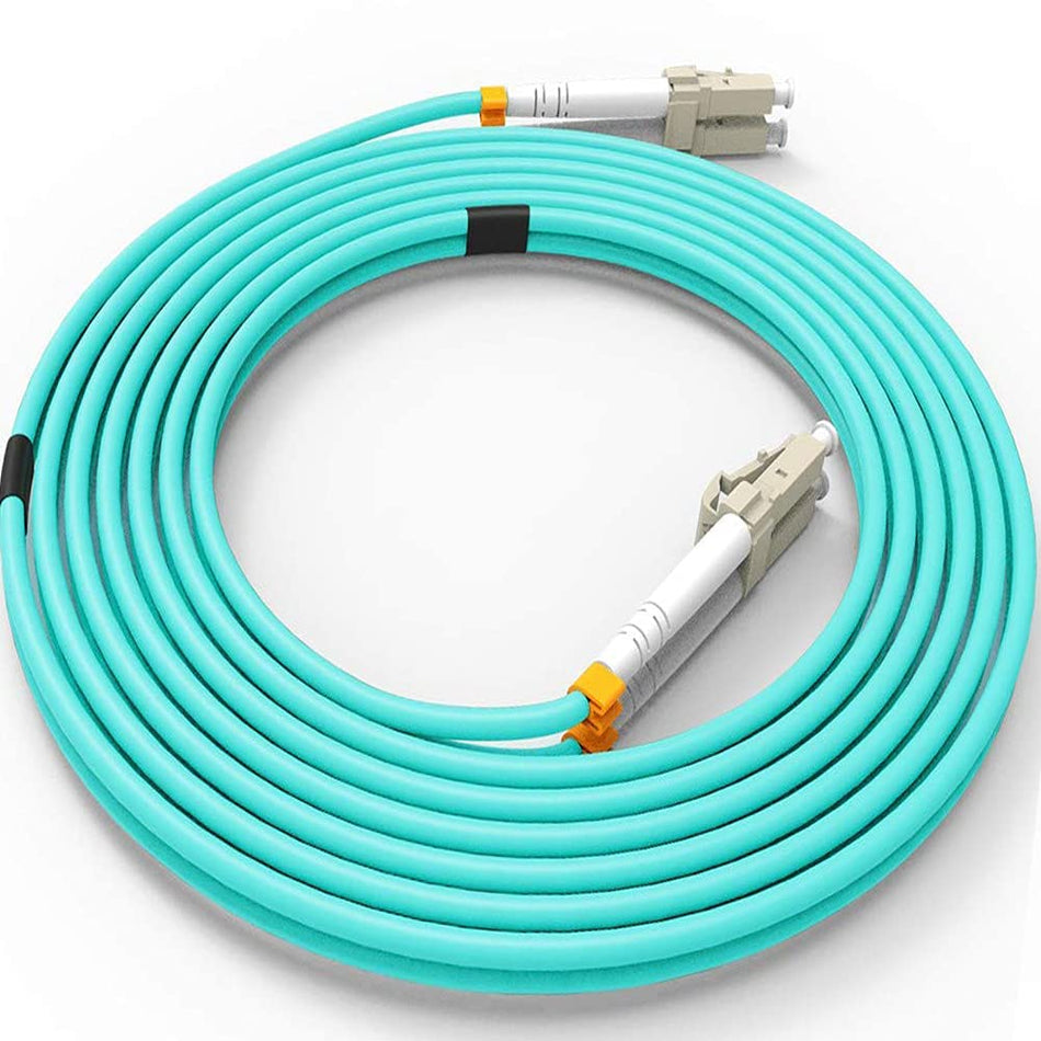 RiteAV - 10Gb OM3 Multimode Duplex Fiber Optic Cable (50/125) - LC to LC - Aqua (4 Meter (12 feet))