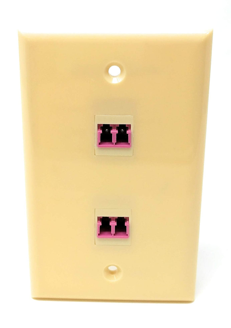 RiteAV - 2 Port LC Fiber 40GB Duplex Ivory Wall Plate - Bracket Included