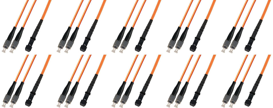 Ultra Spec Cables 10M Multimode Duplex Fiber Optic Cable (50/125) - FC to MTRJ (10 Pack)