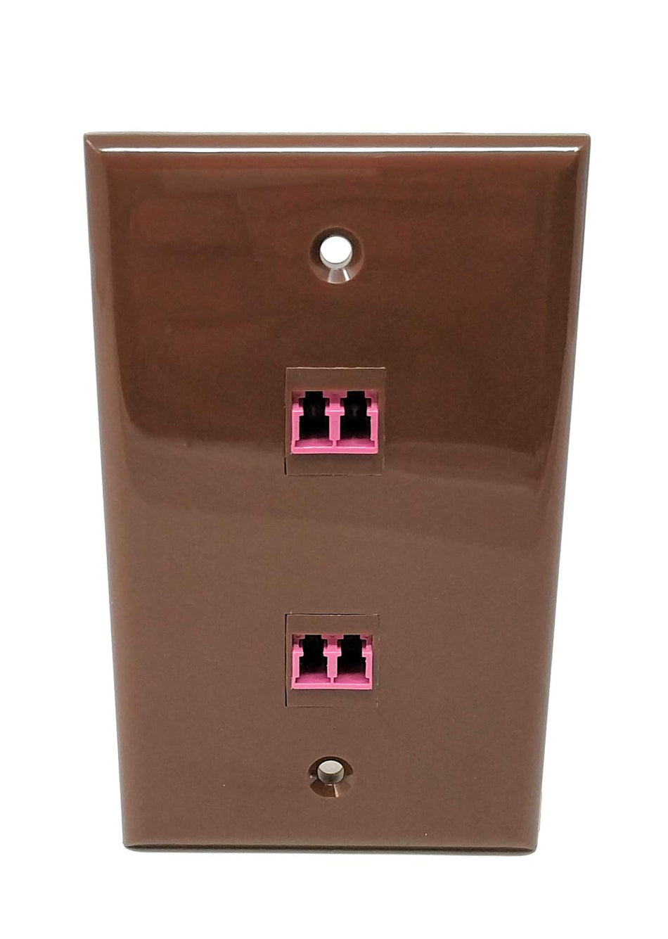 RiteAV - 2 Port LC Fiber 40GB Duplex Brown Wall Plate - Bracket Included