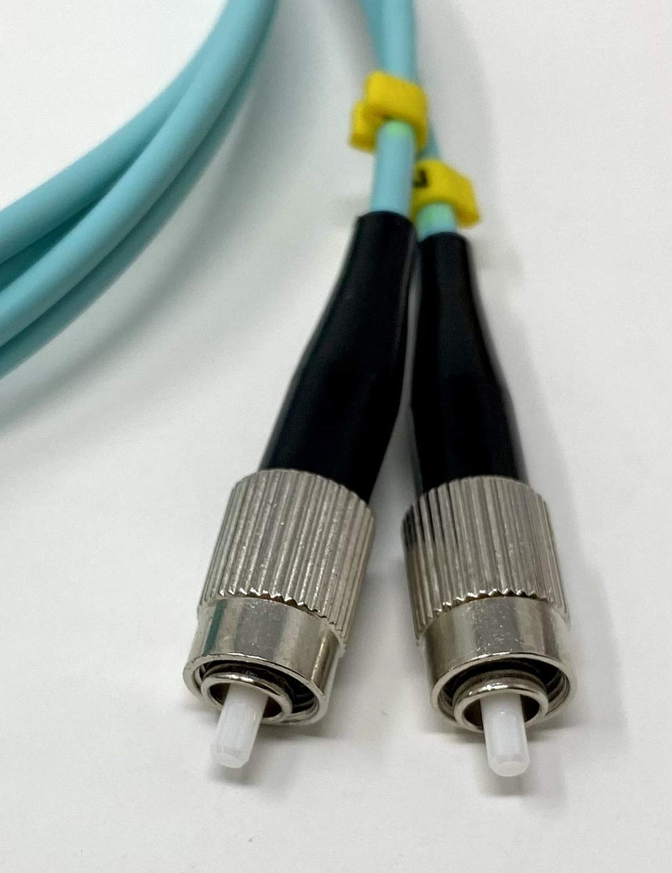 1 Meter 10Gb OM3 Multimode Duplex Fiber Optic Cable (50/125) - FC-UPC to FC-UPC - Aqua