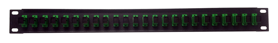 24 Port SC Fiber Patch Panel APC Singlemode (Green Couplers) (Loaded 1u) 19"