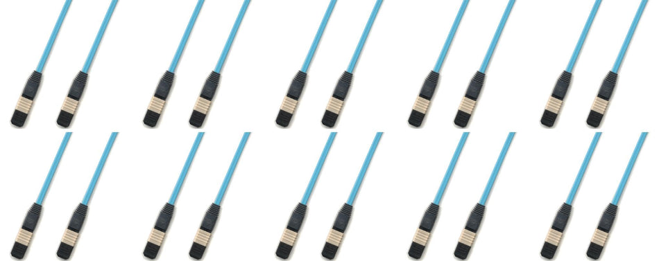 RiteAV - 10 PACK 15M MPO Female to MPO Female OM4 Multi-Mode 12 Strand Fiber Optic Trunk Cable (Type A) 10 Gb/s, 40 Gb/s, and 100 Gb/s (15 Meter 50 Feet)