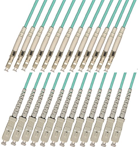 RiteAV - Direct Burial/Outdoor LC-SC 12-Strand Fiber Optic Cable - 10Gb Multimode (50/125) - 50M