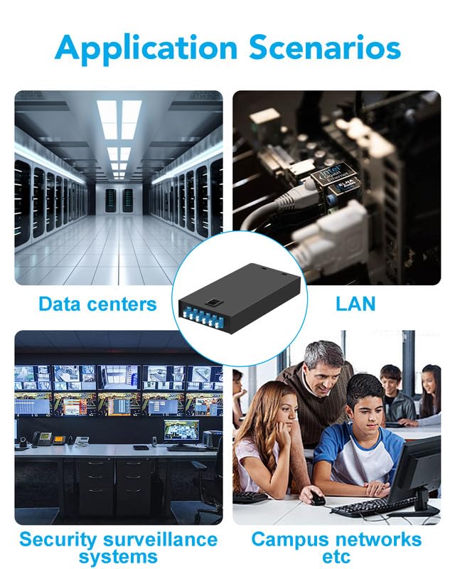 LC-OS2 6 Port 12 Core Rack Mount Fiber Enclosure LC, Singlemode Fiber Optic Rack Mount Enclosure Box, Include Pigtail and LGX Loaded Patch Panel for Fiber Optic Network