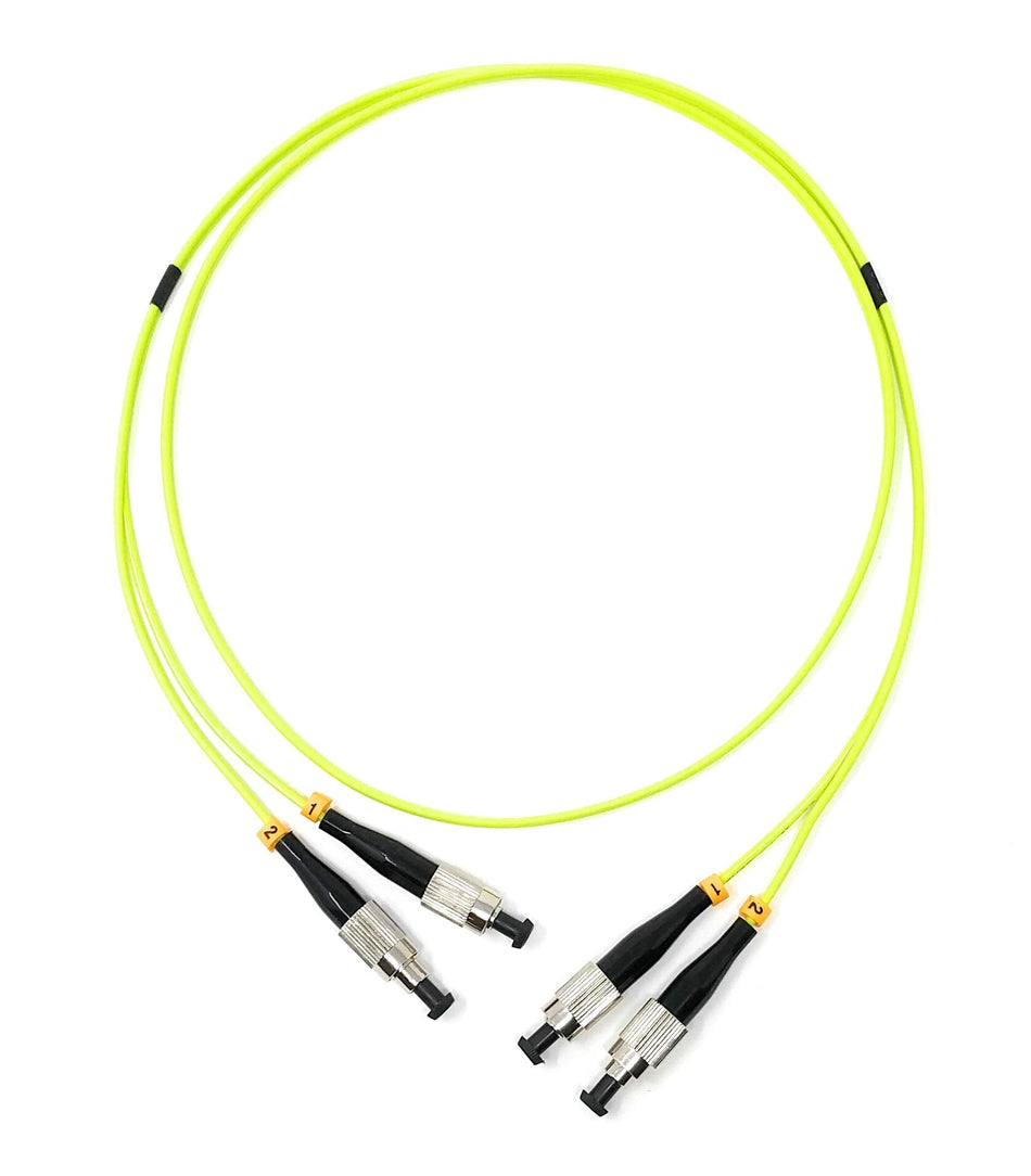 Ultra Spec 15M 100Gb OM5 Multimode Duplex Fiber Optic Cable (50/125) - FC to FC - Lime Green