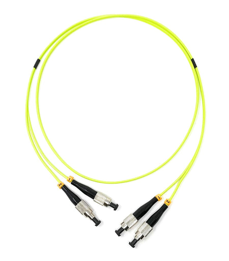 Ultra Spec 1M 100Gb OM5 Multimode Duplex Fiber Optic Cable (50/125) - FC to FC - Lime Green
