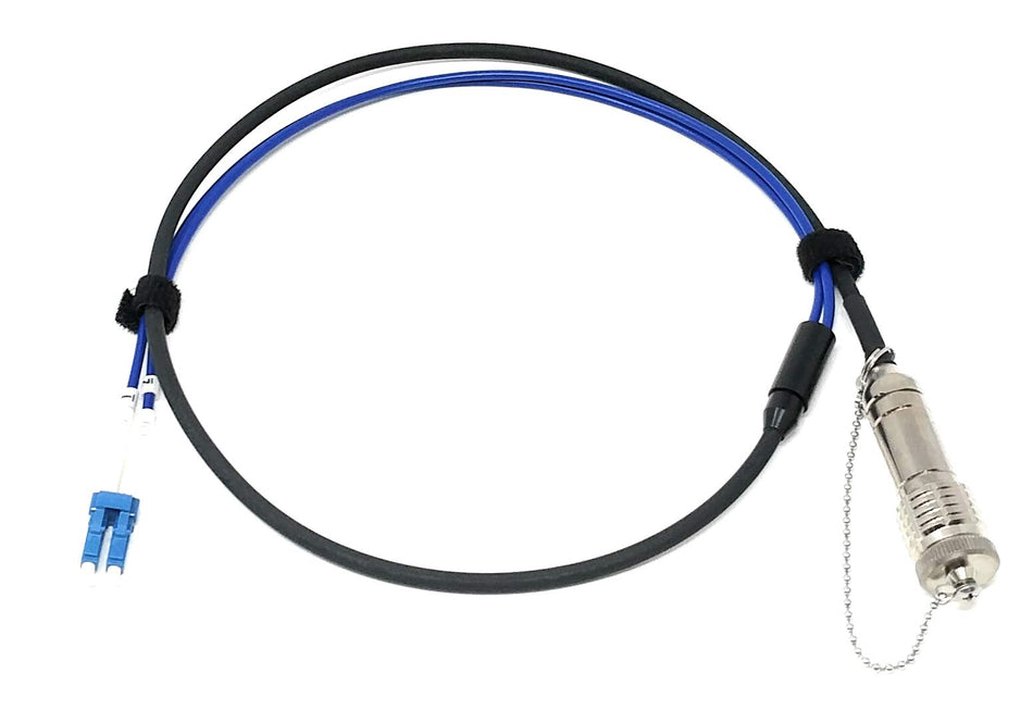 Ultra Spec Cables FTTA Outdoor Rated Screw-type Stainless Steel Plug to LC-UPC Singlemode Duplex TPU Cable - 5 Meter