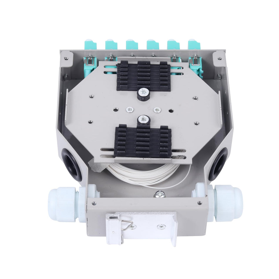 RiteAV 2-Pack LC-OM3 6 Duplex 12 Port DIN Rail Fiber Optic Enclosure ODF (Includes Pigtail and 6PC Coupler)