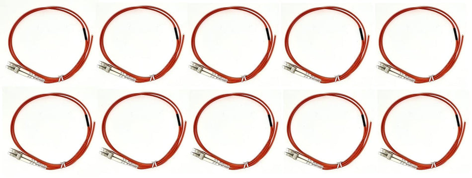 Ultra Spec Cables Fiber Optic Pigtail LC Multimode Duplex 1M (62.5/125) 2.0mm (10 Pack) for Splice