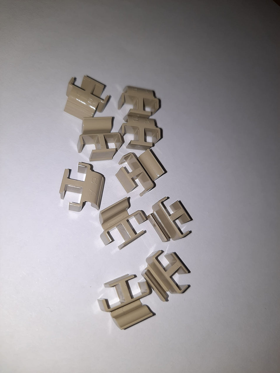 RiteAV LC Clips for LC Mutilmode Duplex Connector Clips 10 Pack Beige for Fiber Optic Cable