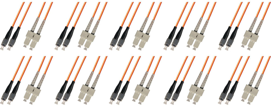 Ultra Spec Cables 7M Multimode Duplex Fiber Optic Cable (50/125) - FC to SC (10 Pack)