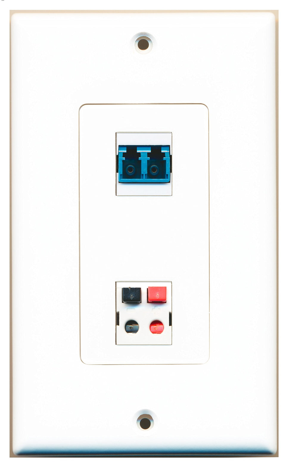 RiteAV 1 Port LC Fiber Singlemode Duplex 1 Port Speaker Wall Plate OVERSIZED