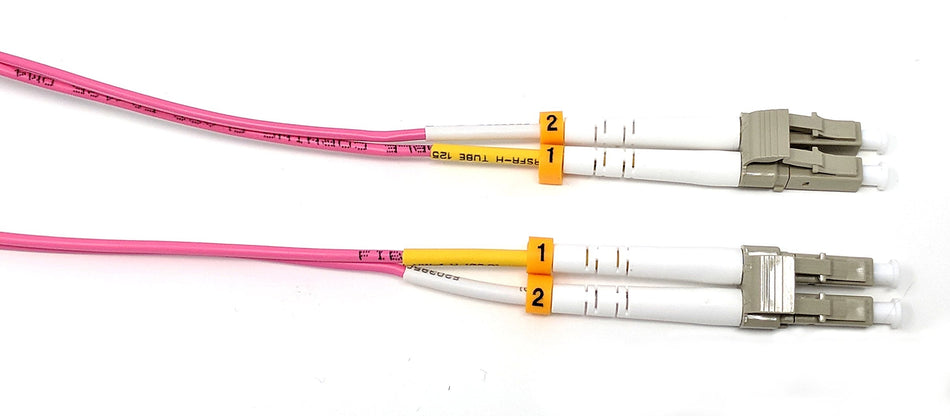 3 Meter 40Gb OM4 Multimode Duplex Fiber Optic Cable (50/125) - LC to LC - Magenta