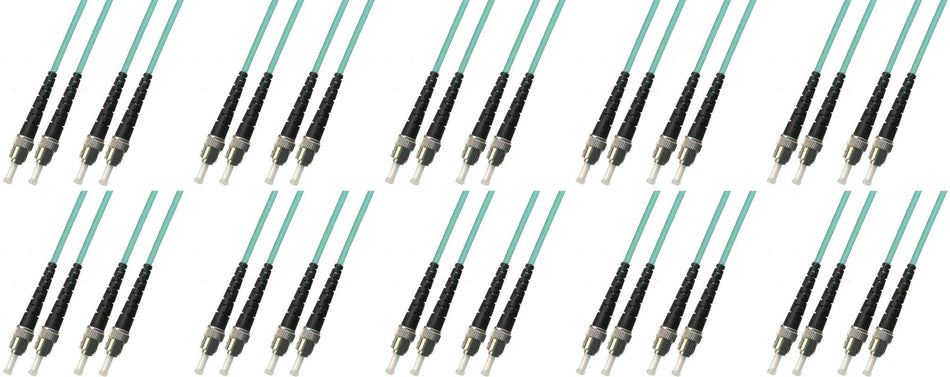 Ultra Spec Cables 75M - Multimode Duplex 10 Gigabit (10Gb) OM3 Fiber Optic Cable (50/125) - Long Length - ST to ST (10 Pack)