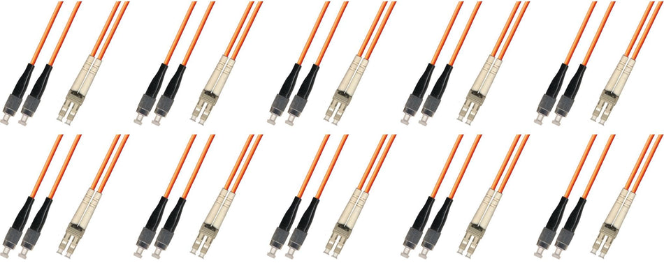 Ultra Spec Cables 30M Multimode Duplex Fiber Optic Cable (50/125) - FC to LC (10 Pack)