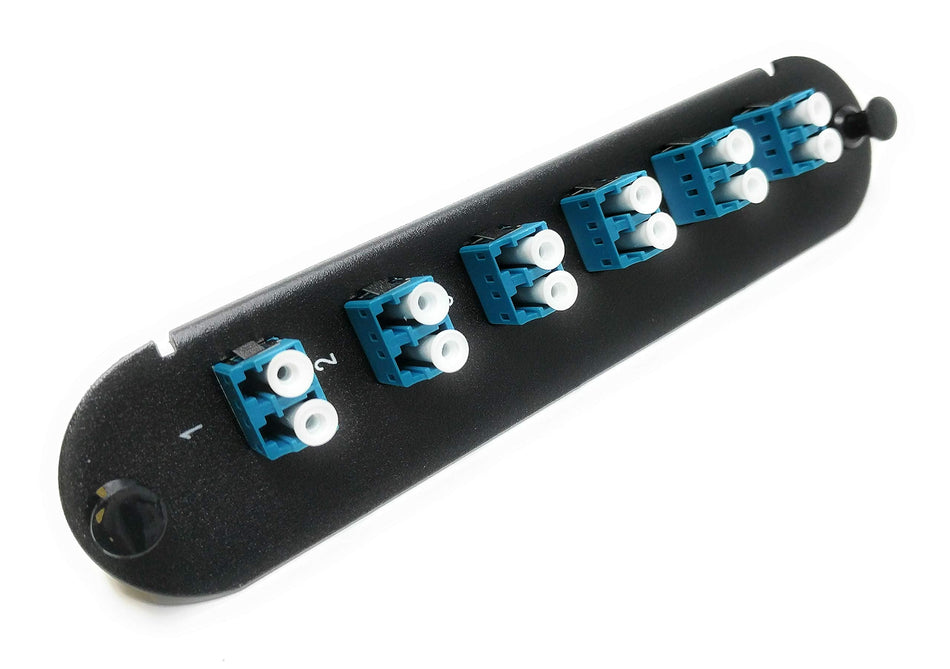 RiteAV - CCH LC/LC (6 Port Duplex w/12 Fiber Connectors) Adapter Panel (Non-LGX) Blue/Black (9/125) for Yellow OS2 Singlemode