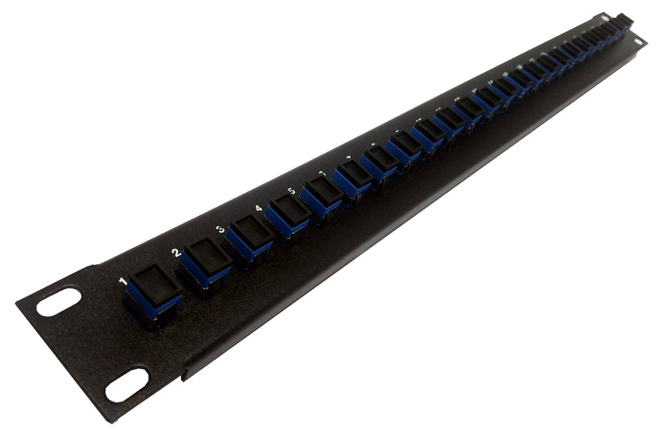 Ultra Spec Cables 24 Port SC Fiber Patch Panel Singlemode (Blue Couplers) (Loaded 1u) 19"