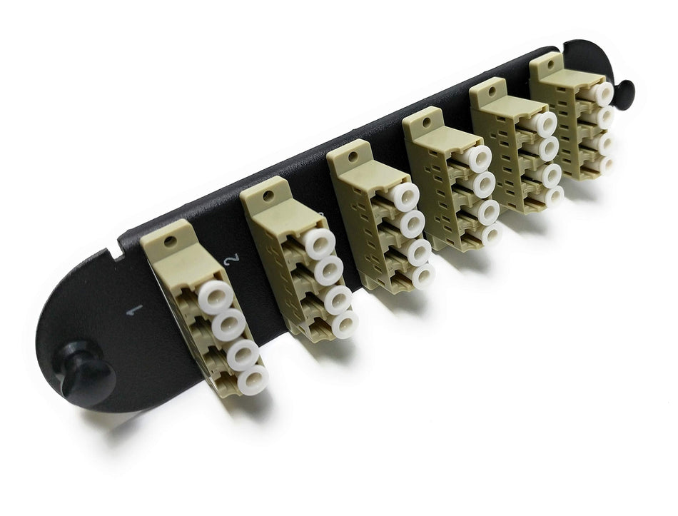 RiteAV - CCH LC/LC (6 Port Quad w/24 Fiber Connectors) Adapter Panel (Non-LGX) Magenta/Black (50/125) for Magenta OM4 Multimode 40Gb