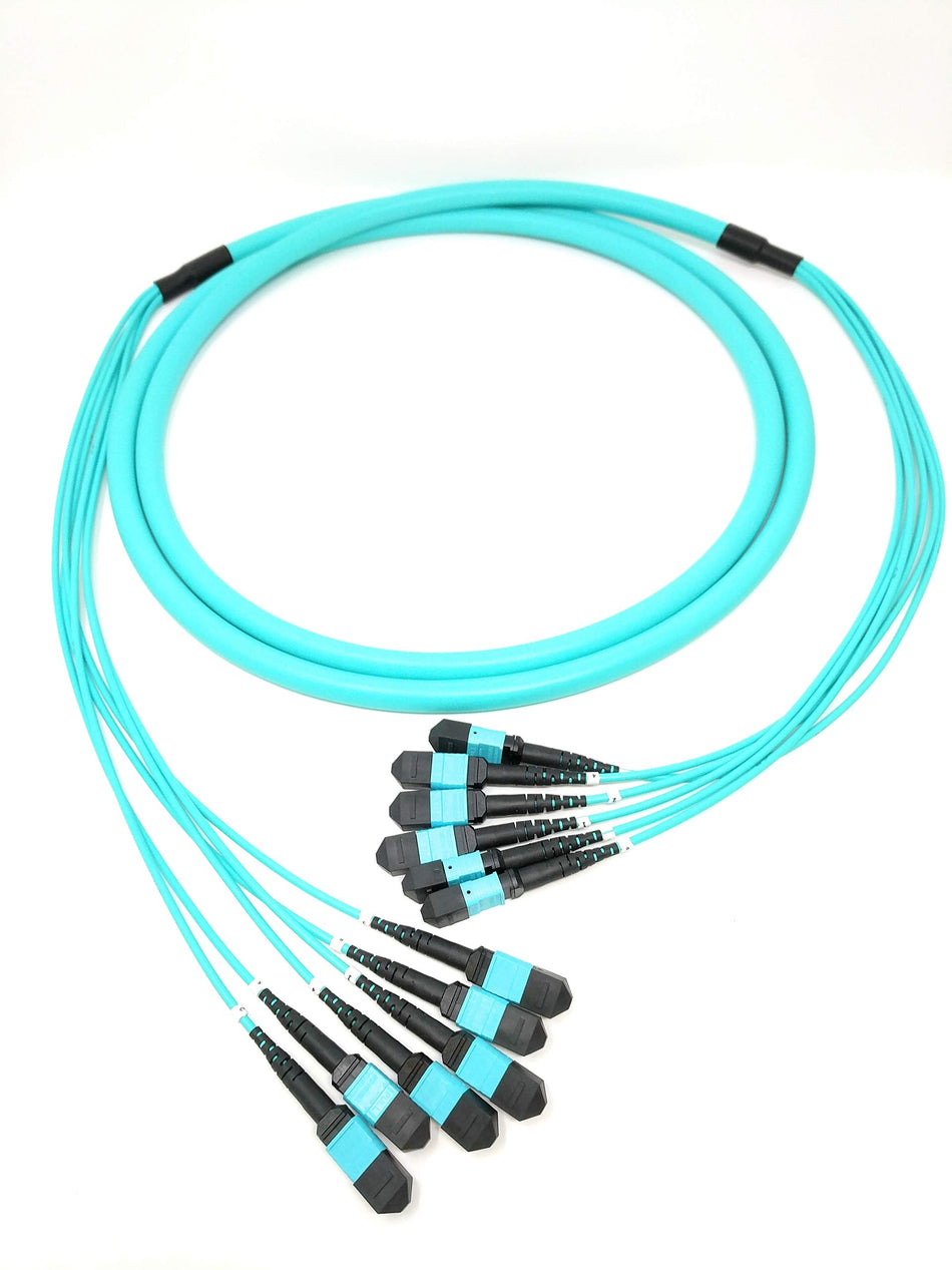 Ultra Spec Cables 10G 72 Fiber Trunk Cable MTP Female x 6 to MTP Female x 6 OM3 50/125 Straight Through OFNR - 2 Meter